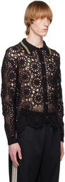 JieDa Black Flower Cardigan