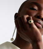 Suzanne Kalan 18kt gold ring with diamonds and emerald