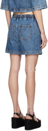 Moschino Jeans Blue Heart Pocket Denim Shorts