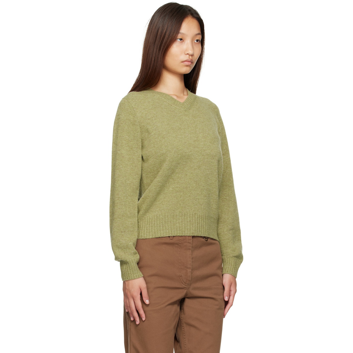 Nothing Written Green Marsh V-Neck Pullover Sweater