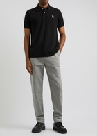 Sandbanks Logo Piqué Cotton Polo Shirt Black