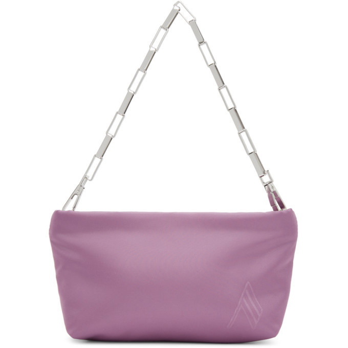 Photo: The Attico Purple Mini Satin Wynona Clutch Bag
