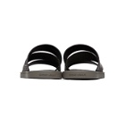 Giorgio Armani Black and Grey Logo Sandals
