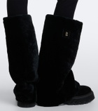 Bogner Turin shearling and suede knee-high boots