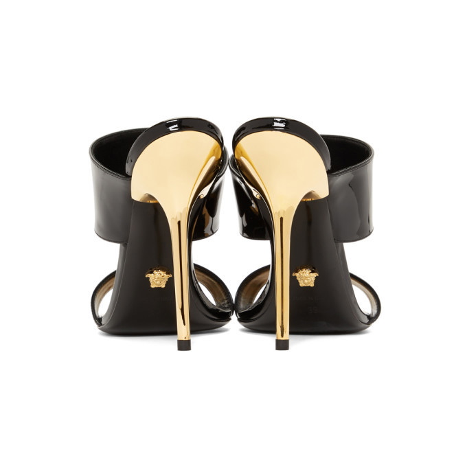 New Versace Gold Black Triple Platform Swarovski Crystals Medusa Shoes  Sandal 41 | eBay