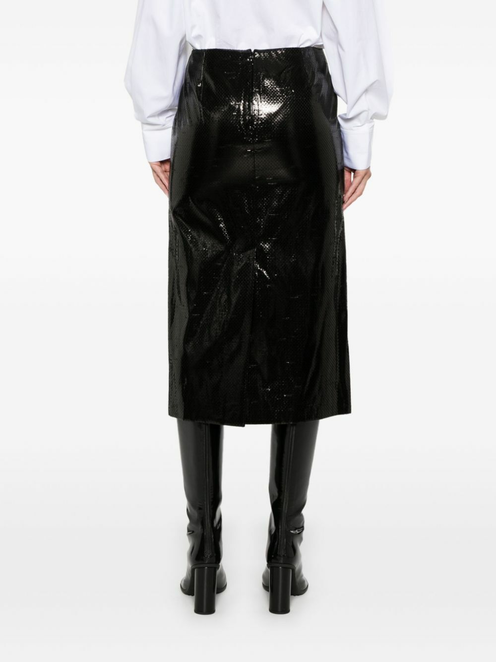 Alexander McQueen Patent Midi Skirt