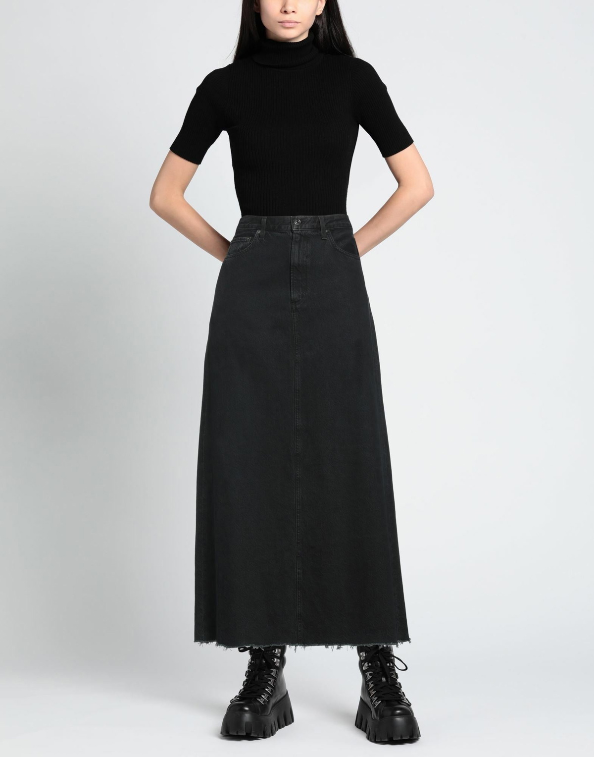 Agolde Womens Denim skirt in Black
