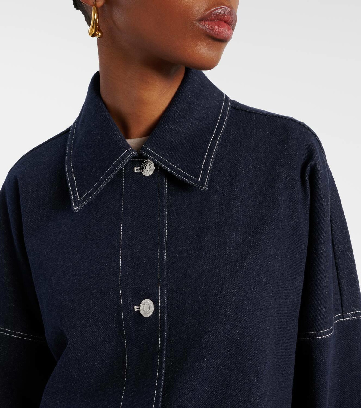 24AW new/Max Mara 円デニムオーバーシャツ OverShirt Navy Max Mara Yen denim overshirt Max Mara