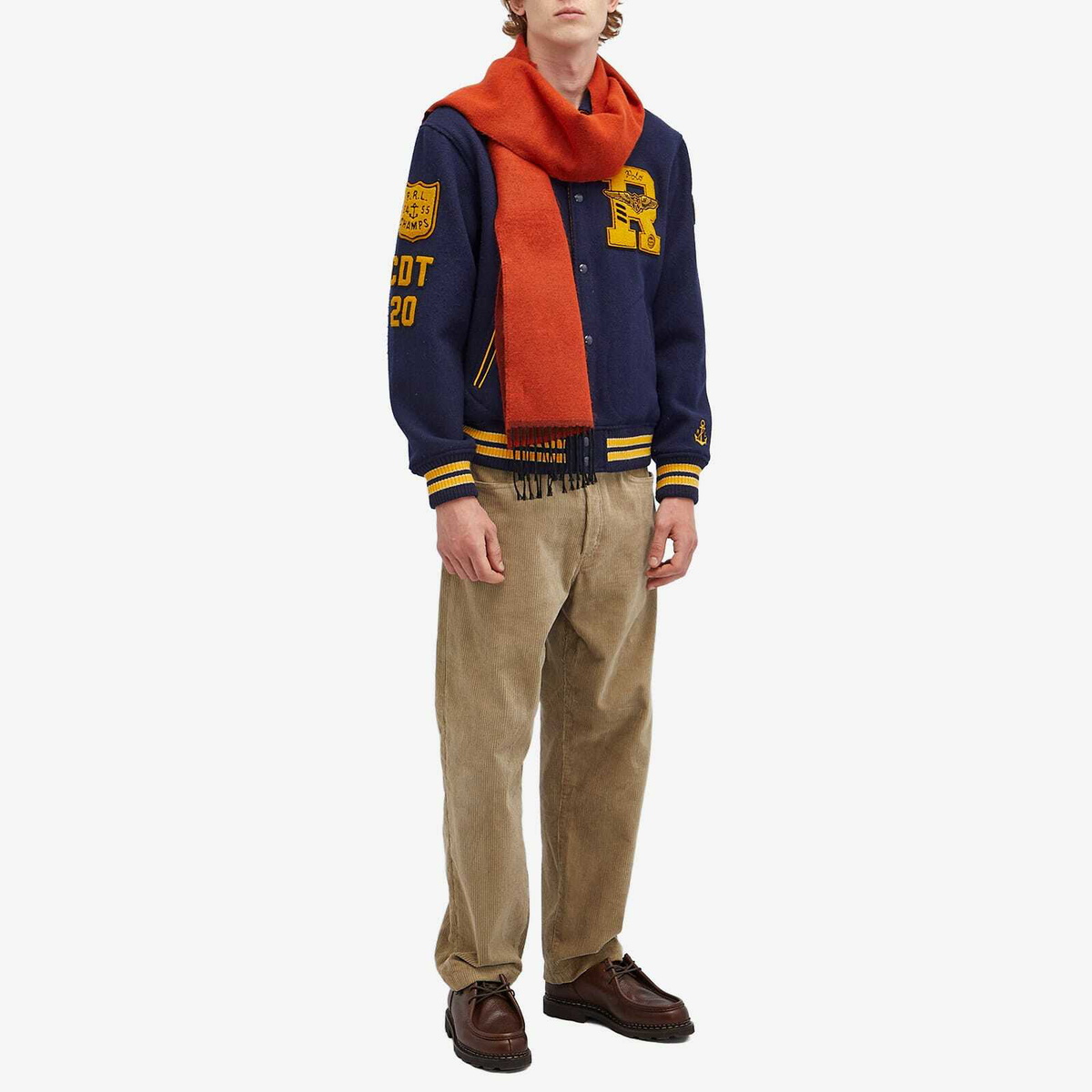 Polo Ralph Lauren Men's Reversible Varsity Jacket in Ink/Basic Gold