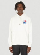 Embroidered Mountain Hooded Sweatshirt in White
