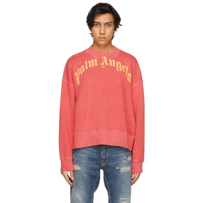 Photo: Palm Angels Red Curved Logo Sweatshirt