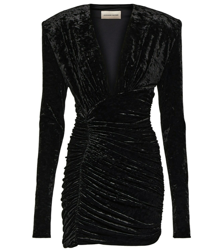 Photo: Alexandre Vauthier Gathered velvet minidress