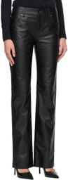 TOM FORD Black Five-Pocket Leather Trousers