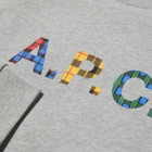 A.P.C. Shaun Tartan Logo Crew Sweat in Heathered Grey