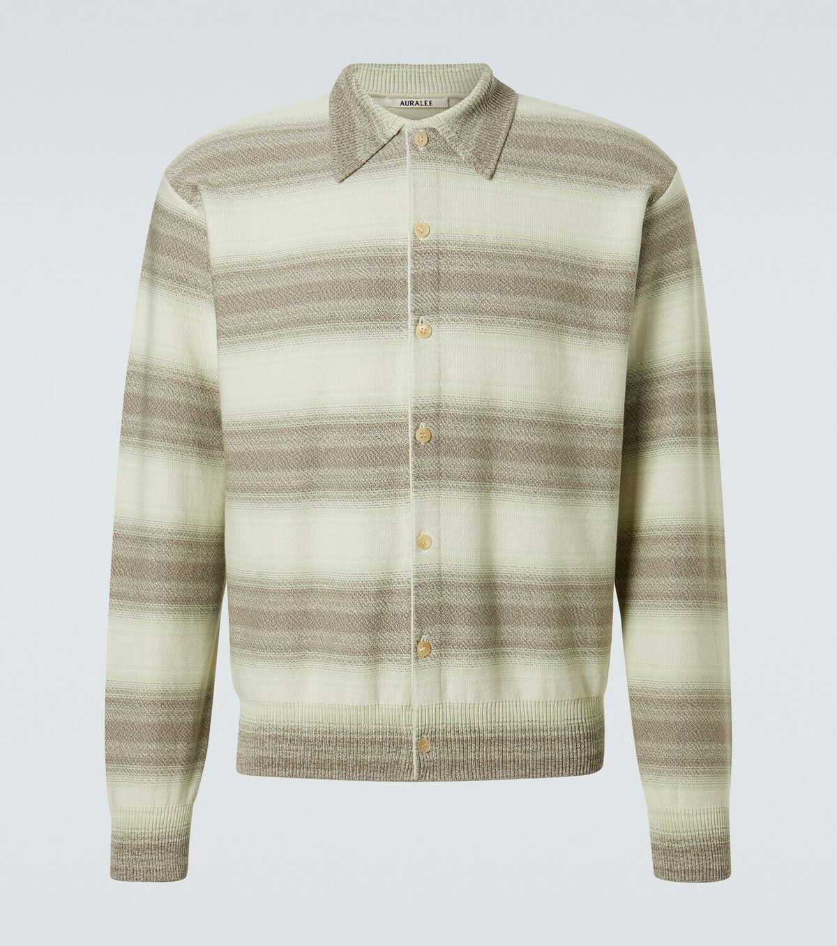 Auralee Striped cotton and silk cardigan Auralee