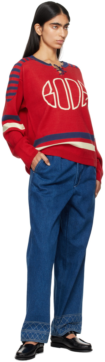 Bode Blue Embroidered Murray Jeans