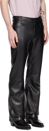 Ernest W. Baker Black Flared Leather Trousers