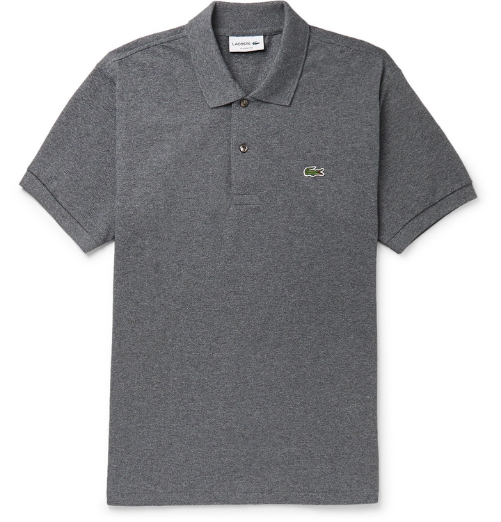 Photo: Lacoste - Mélange Cotton-Piqué Polo Shirt - Gray