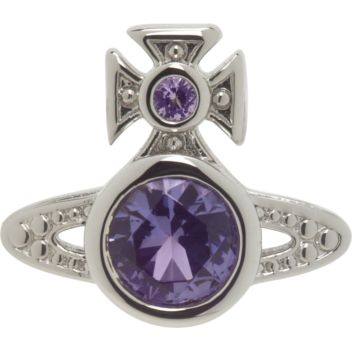 Vivienne Westwood Silver & Black Artemis Ring Vivienne Westwood