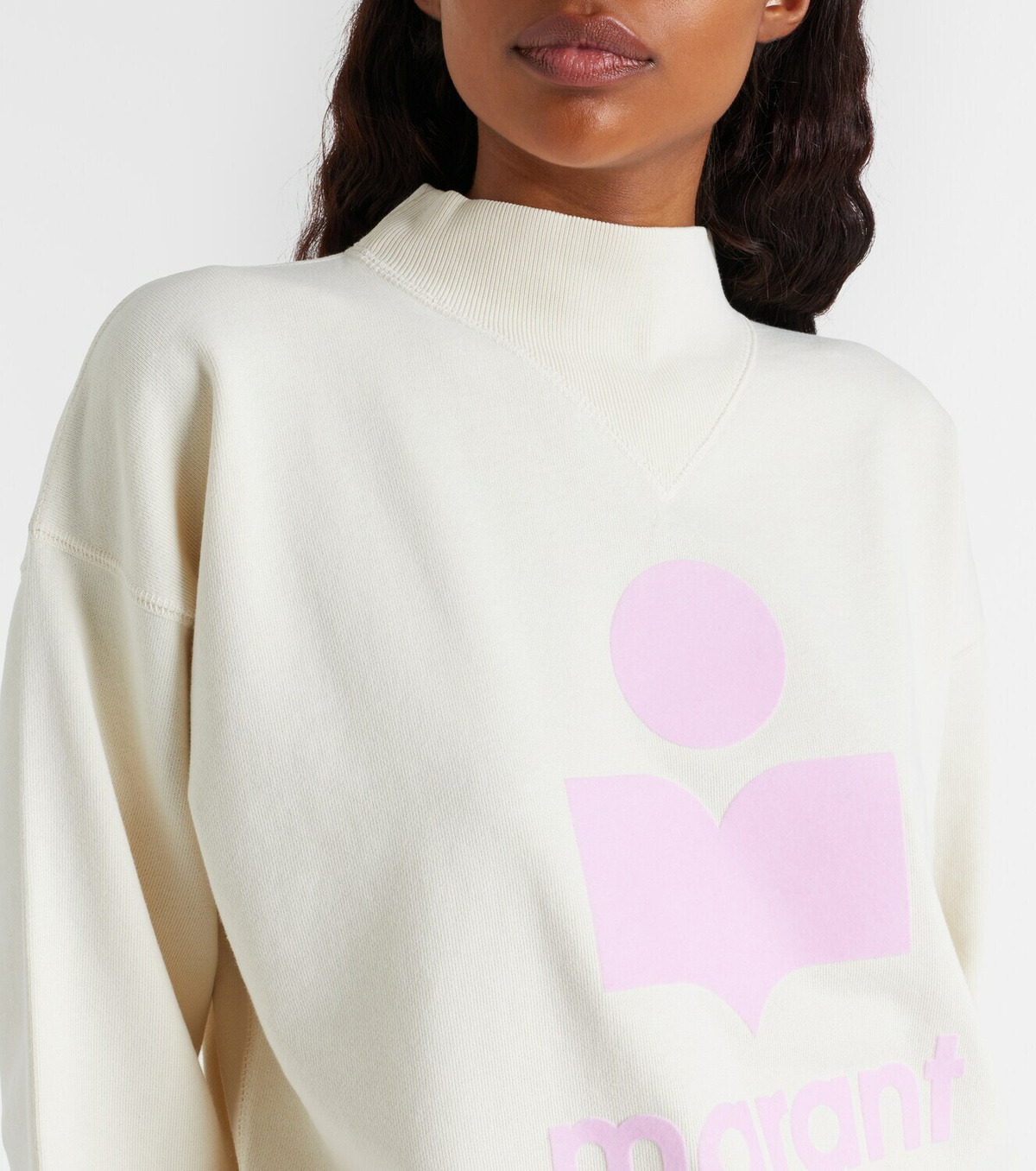Marant Etoile Logo cotton-blend fleece sweatshirt