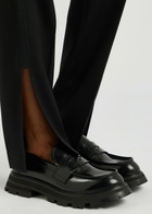 Alexander Mcqueen Wander Glossed Leather Penny Loafers Black