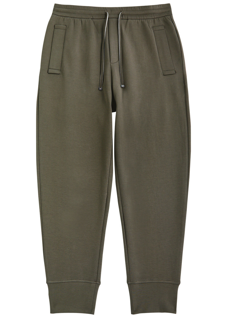 Emporio Armani Logo Cotton-blend Sweatpants Khaki