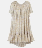 Chloé Floral ruffled silk charmeuse minidress