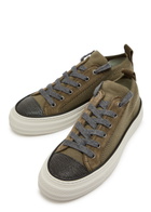 Brunello Cucinelli Stud Knit Sneakers Chocolate