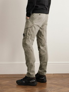 C.P. Company - Slim-Fit Logo-Appliquéd Cotton-Blend Cargo Trousers - Green