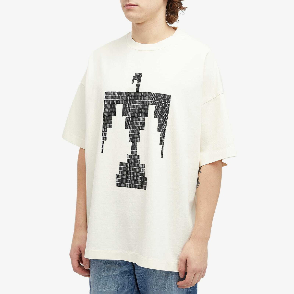Fear of God Men's Short Sleeve Thunderbird Print T-Shirt in Cream