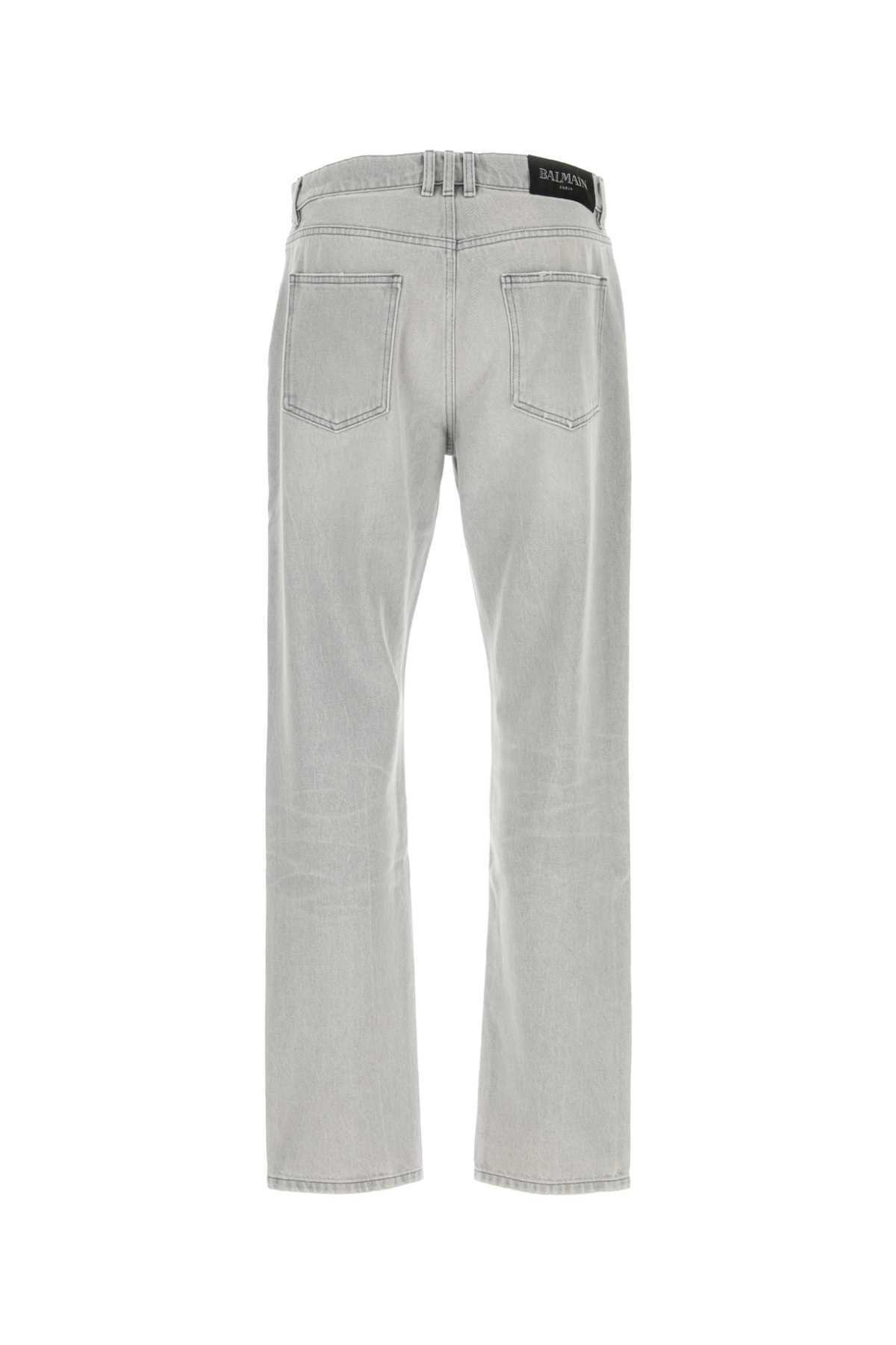 Balmain Grey Denim Jeans Balmain