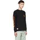 Vans Black and Red WTAPS Edition Flame Long Sleeve T-Shirt