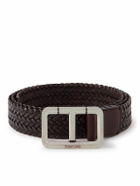 TOM FORD - 3cm Woven Leather Belt - Brown
