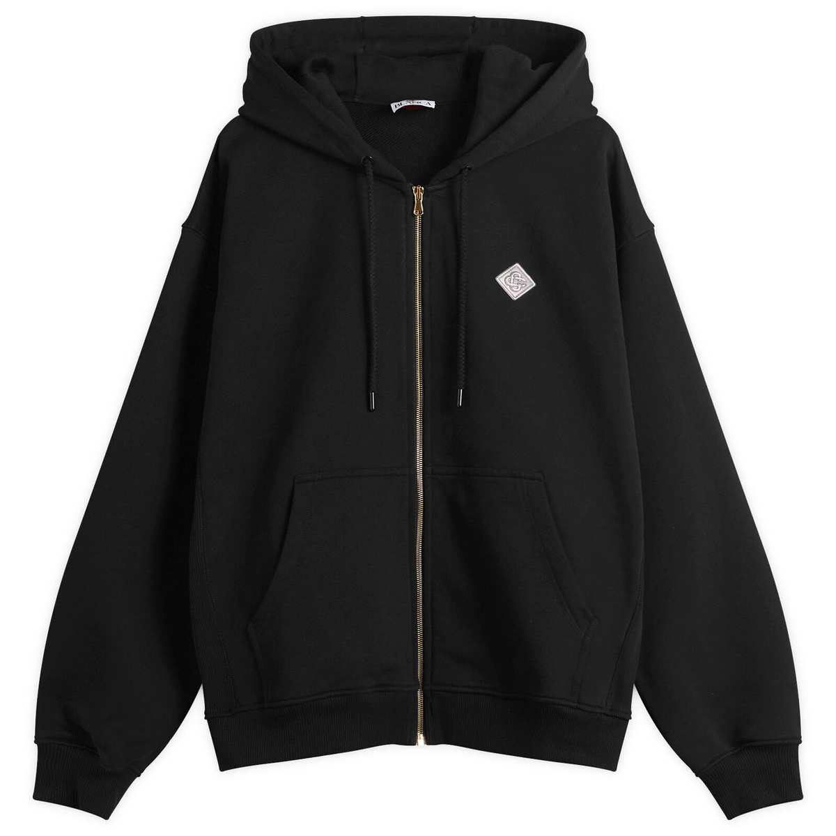 Casablanca Men's Loopback Casa Chrome Full Zip Hoodie in Black