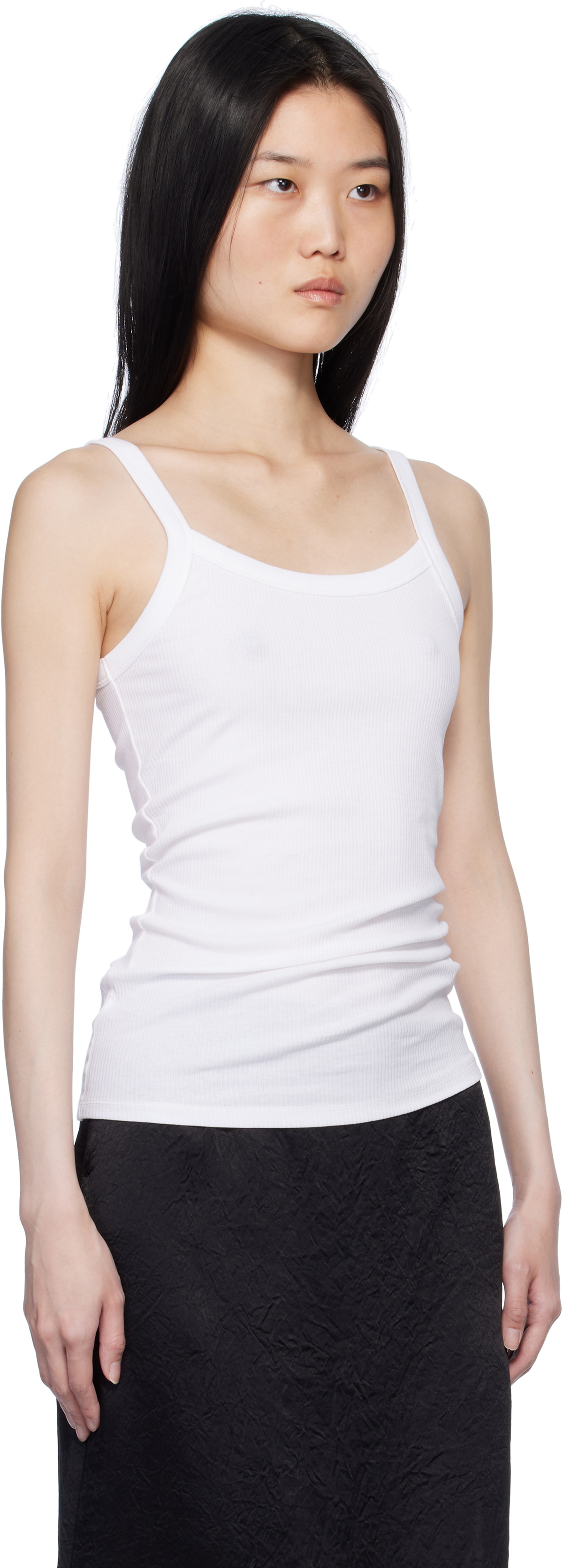 Filippa K White Fine Rib Tank Top