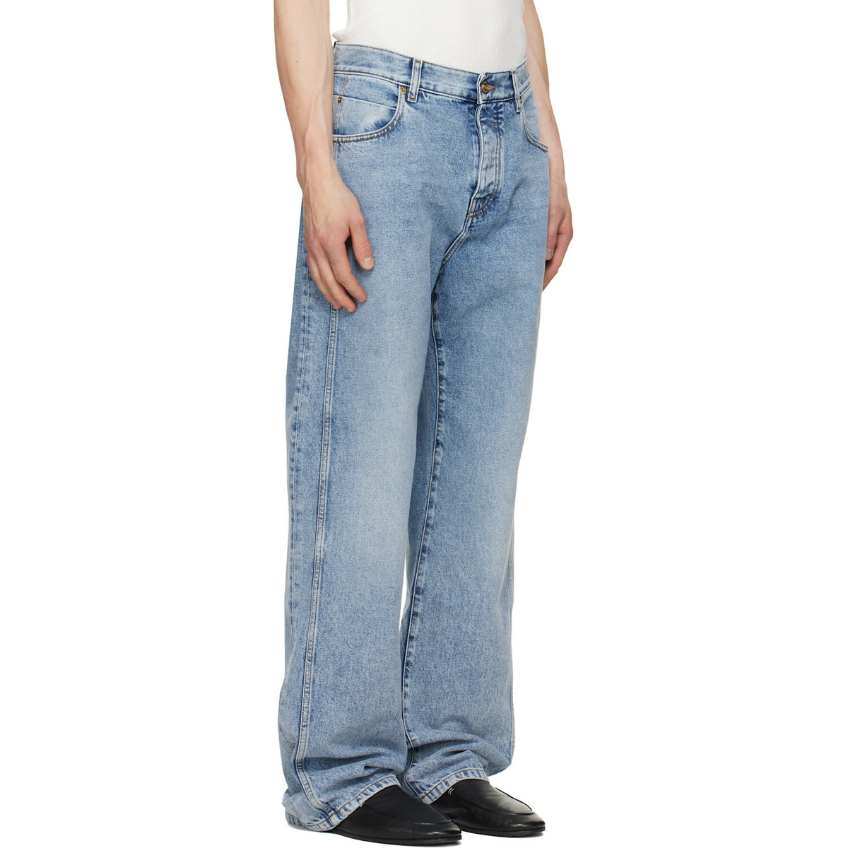 BALMAIN Blue Loose-Fit Jeans