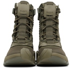 Balmain Khaki Suede B-Army High-Top Sneakers