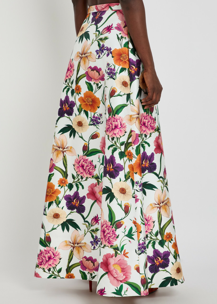 Borgo DE Nor Bellamy Floral-print Taffeta Maxi Skirt Multicoloured
