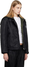 HommeGirls Black Nylon Bomber Jacket