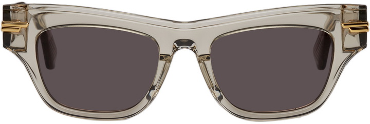 Photo: Bottega Veneta Beige Mitre Sunglasses