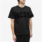 GCDS Men's Velvet Logo T-Shirt in Black