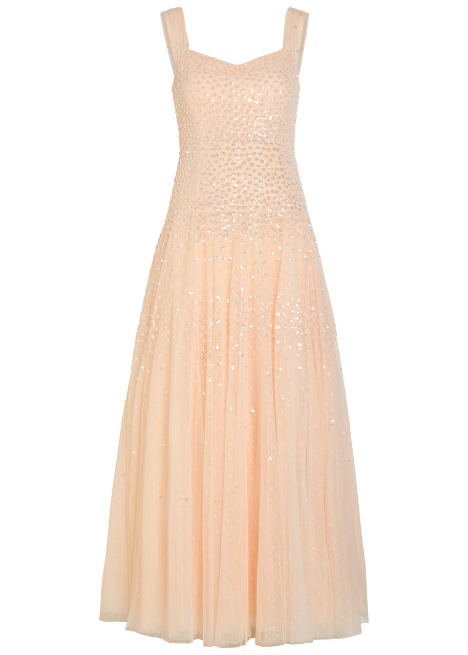 Needle & Thread Sunrise Sequin-embellished Tulle Gown Light Pink