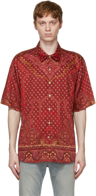 Photo: Etro Red Printed Short Sleeve Shirt