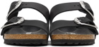 Birkenstock Black Oiled Leather Narrow Big Buckle Arizona Sandals