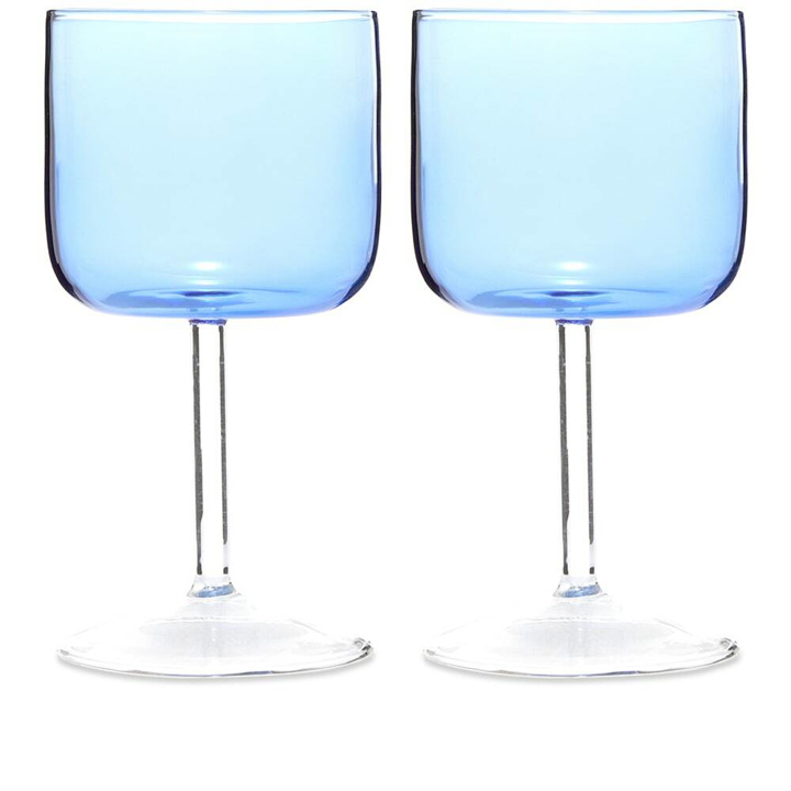 Photo: HAY Tint Wineglass - Set Of 2 in Blue/Clear