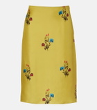 Marni Floral silk midi skirt