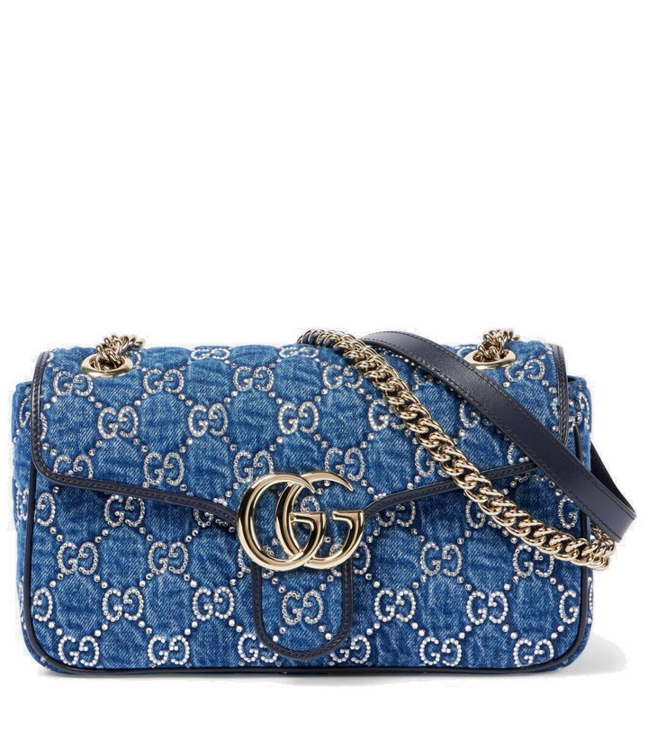 Photo: Gucci GG Marmont embellished denim shoulder bag