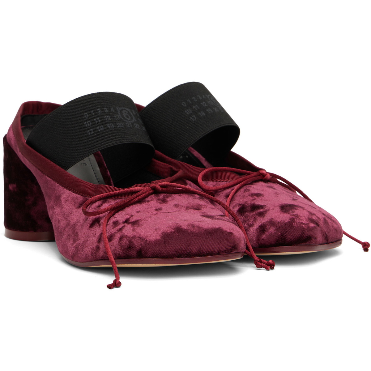 MM6 Maison Margiela Burgundy Anatomic Numeric Sandal Heels