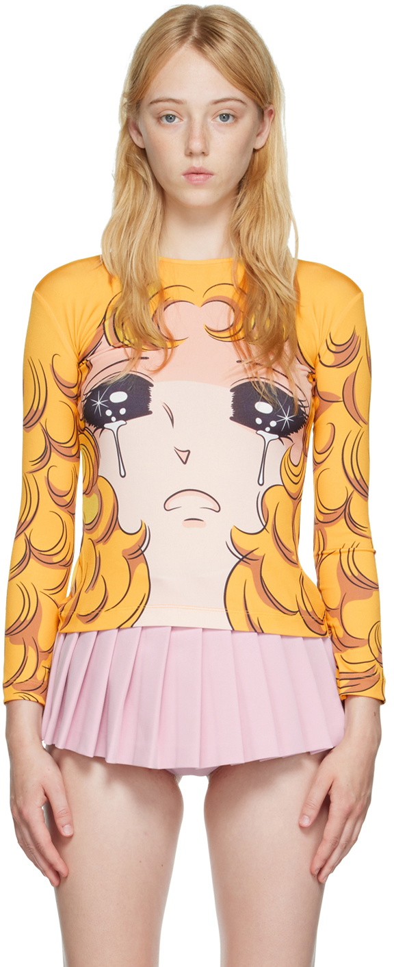 お歳暮 時期 Yellow Exclusive SSENSE Pushbutton Crying T-Shirt Girl トップス