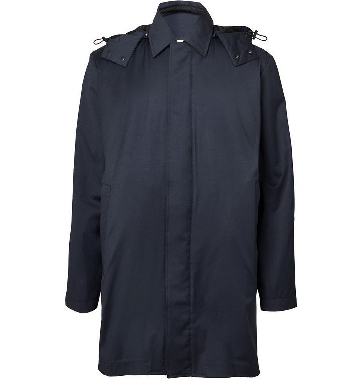Photo: Norse Projects - Trondheim Storm System Wool Hooded Raincoat - Navy